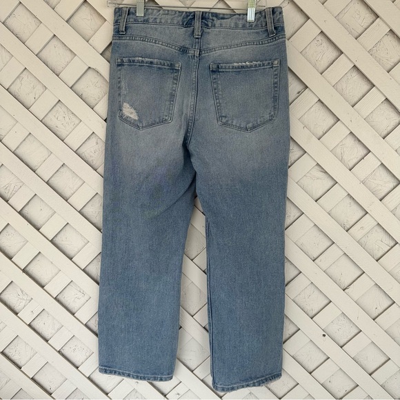 Vervet Light Wash Super High Rise Distressed Cropped Jeans Sz29 - Picture 3 of 9